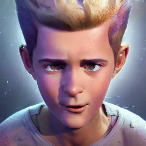 Image similar to hyperrealistic mixed media image of jimmy neutron, stunning 3 d render inspired art by istvan sandorfi and greg rutkowski, perfect facial symmetry, realistic, highly detailed attributes and atmosphere, dim volumetric cinematic lighting, 8 k octane extremely hyper - detailed render, post - processing, masterpiece,