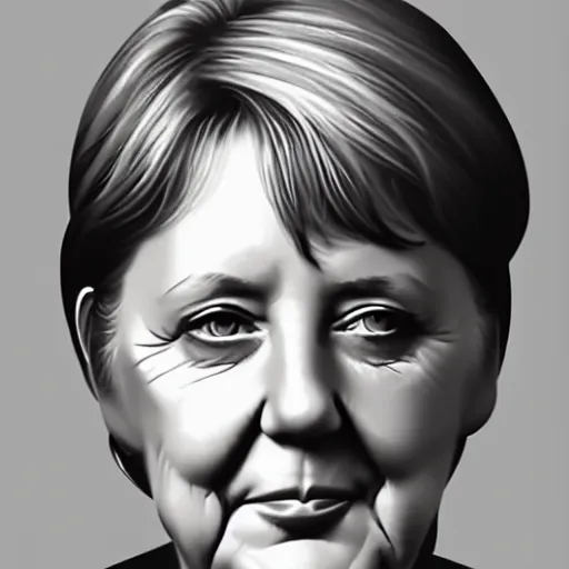 Image similar to concept art of angela merkel, vector art, by grzegorz domaradzki, brush hard, highly detailed, artstation, high quality