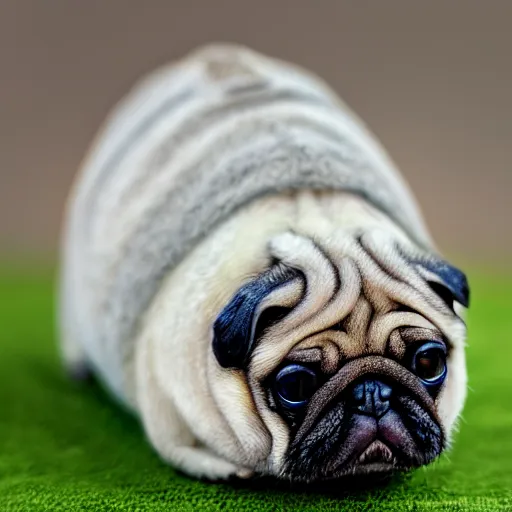 Prompt: Realistic photo of pug tardigrade hybrid, macro photography, hyper cute, microorganism, tilt shift, National Geographic, award winning, 4k definition