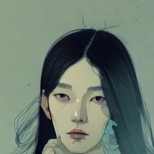Image similar to Lee Jin-Eun by Jakub Rebelka, rule of thirds, seductive look, beautiful