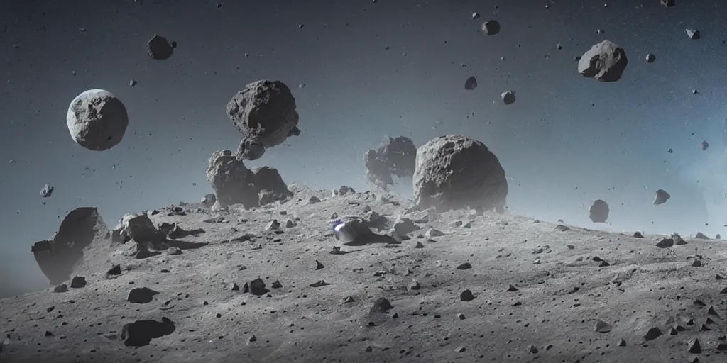 Image similar to huge asteroid impacting the moon, a lot of flying debris, greg rutkowski, 8 k, shallow depth of field, ultra high detail, concept art,