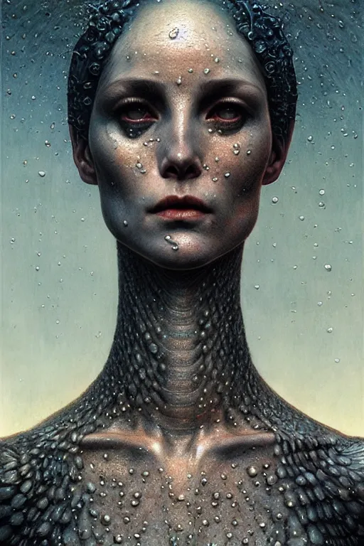 Prompt: gorgeous! lilith the mother of all monsters, head to one side, raining ash, fine art masterpiece, highly detailed dino valls wayne barlowe machiej kuciara, dramatic lighting, long shot, wide angle, uhd 8 k, sharp focus