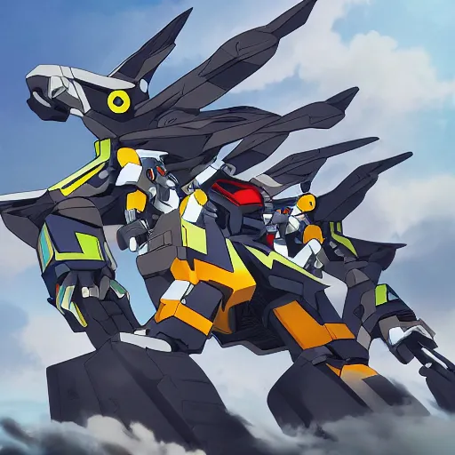 Image similar to voltron made out of bird mechs, trending on artstation