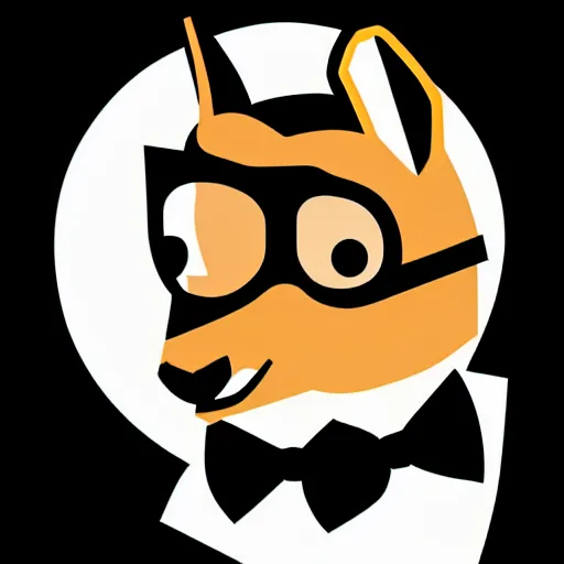 Image similar to spy kangaroo, in a strict suit with bowtie, like james bond, avatar image, digital art, minimalism