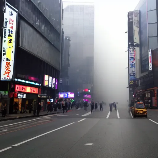 Prompt: Foggy in Shibuya