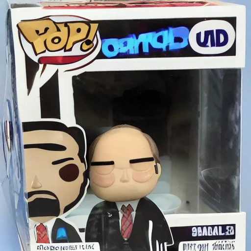 Prompt: Saul Goodman Selling Walter White Funko Pops Highly Detailed