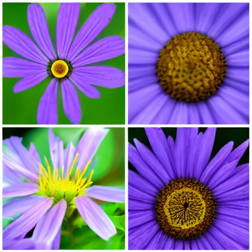 Image similar to 10 different photos of a bug’s eye view of a flower.