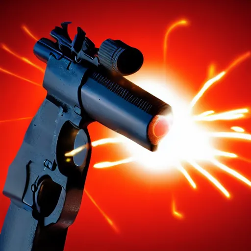 Image similar to bullet firing from gun with lot of flashes