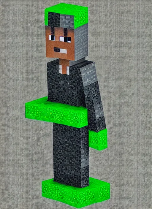 Image similar to Pixar rendering of a minecraft creeper