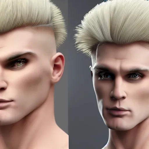 Image similar to vanilla ice with a swirly vanilla ice cream hairdo, his hair is made of vanilla ice cream, realistic, hyperrealistic, ultra realistic, real, real world, highly detailed, very detailed, extremely detailed, intricate details, 8 k resolution, hd quality