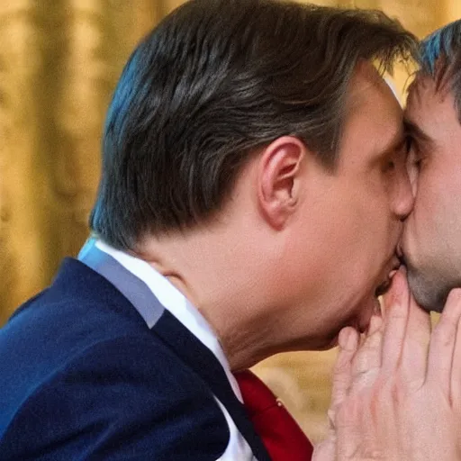 Image similar to orban viktor kissing putin