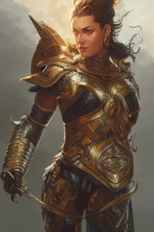 Image similar to amazon valkyrie athena, d & d, fantasy, portrait, highly detailed, headshot, digital painting, trending on artstation, concept art, sharp focus, illustration, art by artgerm and greg rutkowski and magali villeneuve