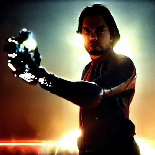 Image similar to movie still of cool cyborg, cinematic composition, cinematic light, by edgar wright