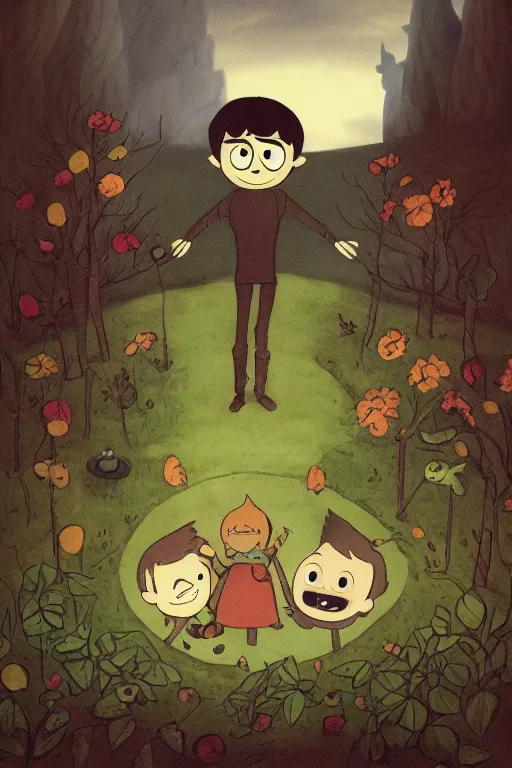 Prompt: over the garden wall fanart