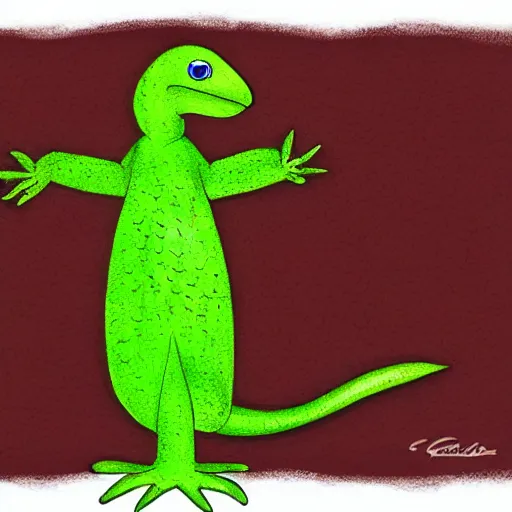 Image similar to a lizard in a tuxedo, digital art