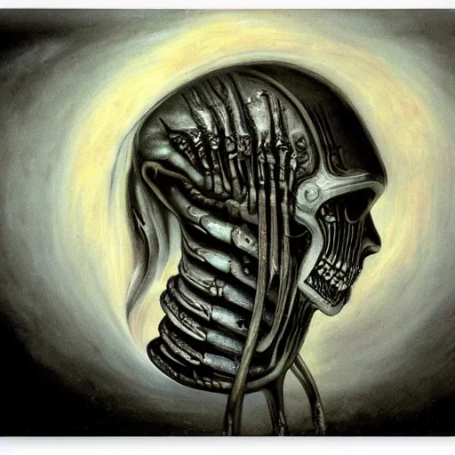 Prompt: by h. r. giger