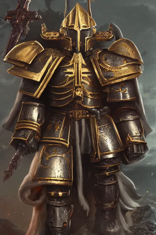 Image similar to armor portrait heros warhammer 4 0 k horus heresy fanart - the primarchs emperor by johannes helgeson animated with vfx concept artist & illustrator global illumination ray tracing hdr fanart arstation zbrush central hardmesh 8 k octane renderer comics stylized