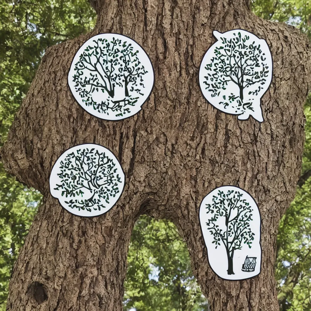 Image similar to a sticker depicting a tree