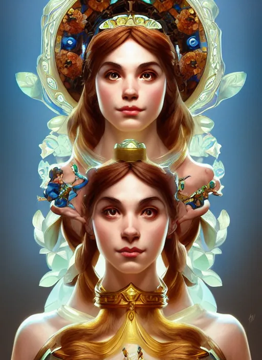 Image similar to symmetry!! portrait of beautiful goddess of super mario bros, mithology, intricate, highly detailed, dynamic lighting, digital art, digital painting, artstation, wlop, sharp focus, illustration, art by artgerm and greg rutkowski and alphonse mucha, 8 k