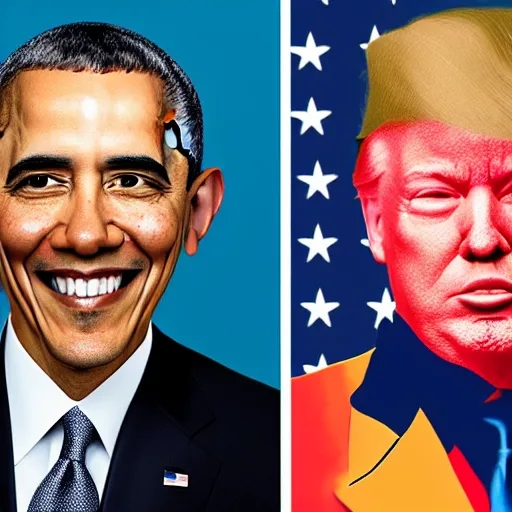 Image similar to portrait morph hybrid barack obama and donald trump