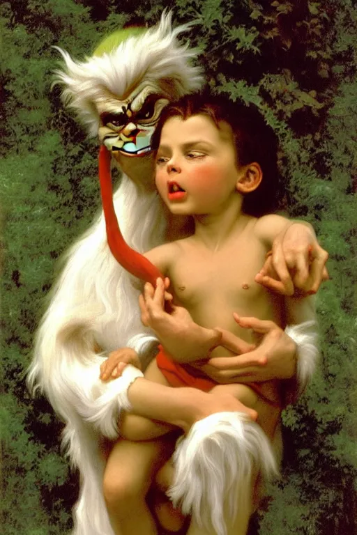 Image similar to the grinch, bouguereau