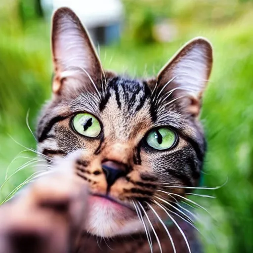 Image similar to selfie of a funny cat