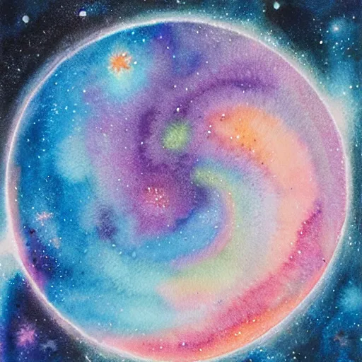 Image similar to opal galaxy, watercolour