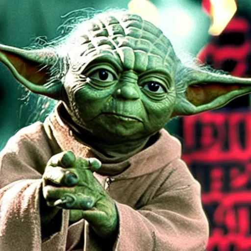 Image similar to yoda performing at woodstock