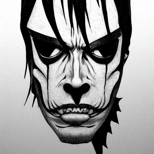 Image similar to steve buscemi as a death note shinigami, mid portrait, high quality, trending on artstation, 4 k