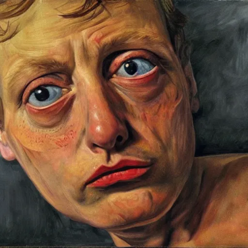 Prompt: high quality high detail painting by lucian freud, hd, high ranking general, big eyes, alizarin crimson, photorealistic lighting