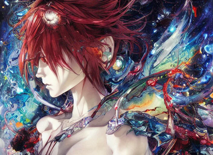 Prompt: art by yoshitaka amano, and erik jones, inspired by galaxy, smooth texture, intricate oil painting, high detail illustration, sharp high detail, manga and anime 1 9 9 9