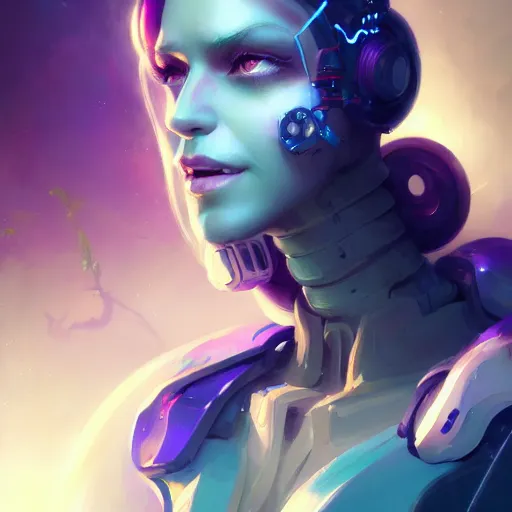 Prompt: a portrait of a beautiful cybernetic hippie, cyberpunk concept art by pete mohrbacher and wlop and artgerm and josan gonzales, digital art, highly detailed, intricate, sci-fi, sharp focus, Trending on Artstation HQ, deviantart, unreal engine 5, 4K UHD image