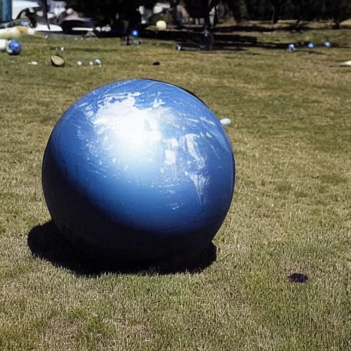 Prompt: the entire world mourning the loss of their favorite sphere that they all pretended held much importance despite the fact that it did not