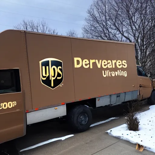 Image similar to ups truck got stuck at the roof