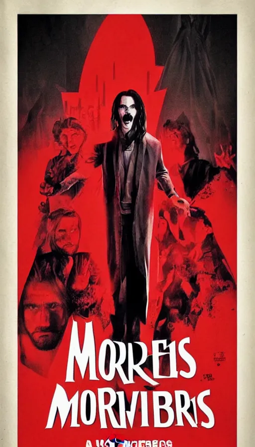 Prompt: a poster for the movie Morbius where the protagonist said it's morbin time, movie poster