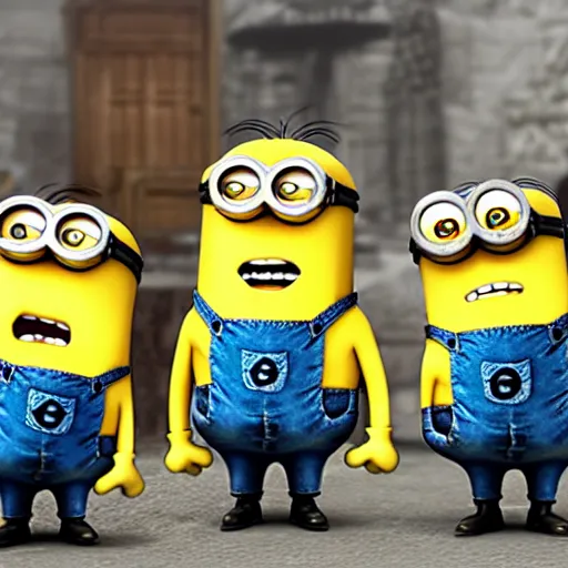 Prompt: minions look like Warhammer 2000 battle