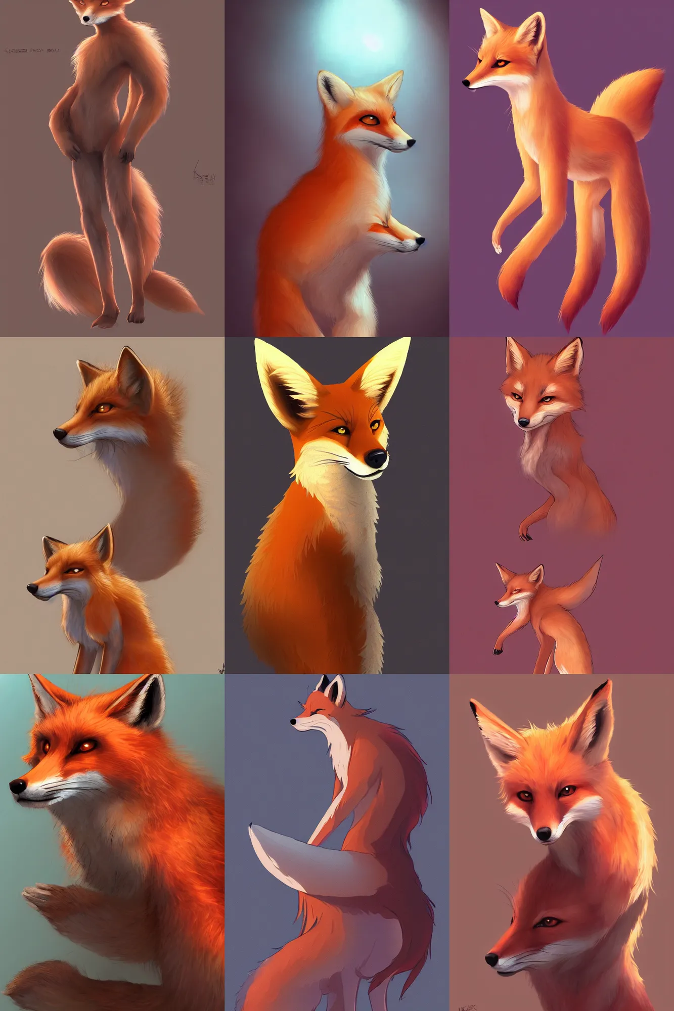 Prompt: a natural - colored fox fursona, trending on artstation, by kawacy, furry art, digital art, cyberpunk, high quality, backlighting