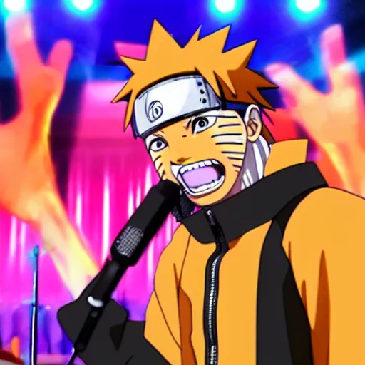 Image similar to naruto singing karaoke, while drunk, in a nightclub, highly detailed, 4k, Cinematic lighting, anime