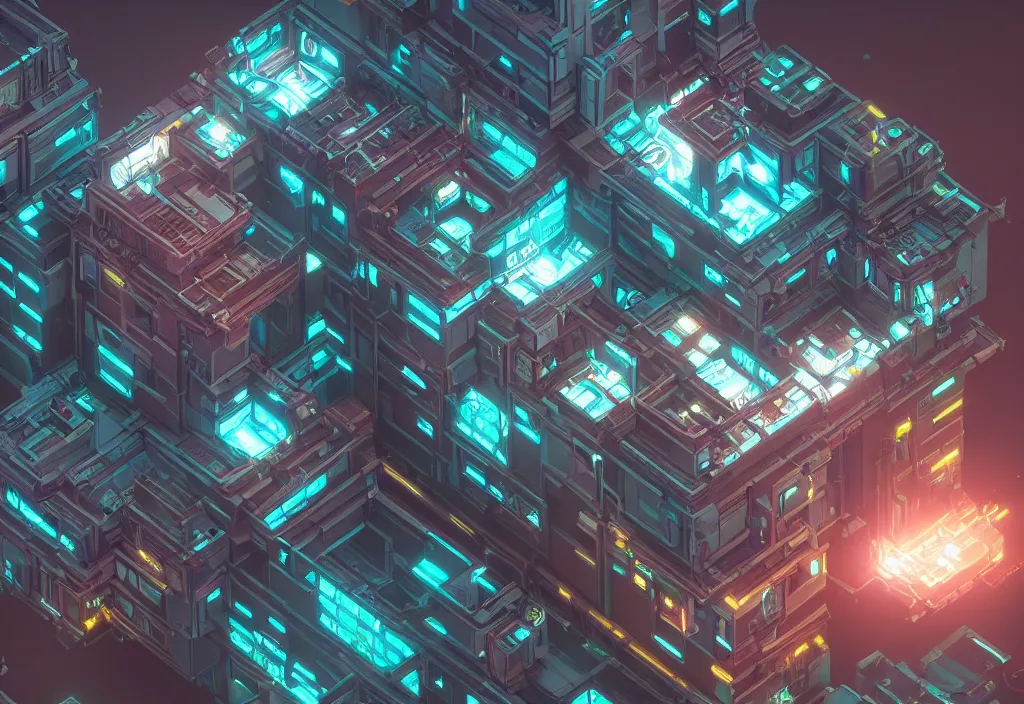 Image similar to cyberpunk house, magicavoxel cinematic lighting, 4k