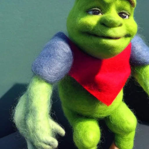 Image similar to shrek needle felted + needle felting art