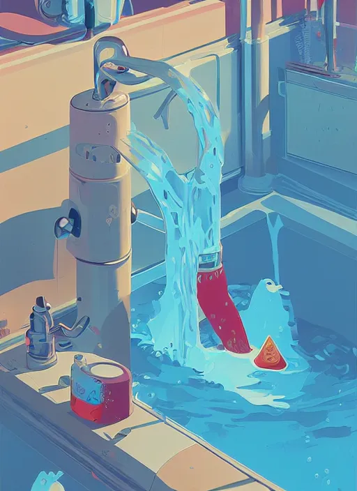 Image similar to fat fist leaking water James Gilleard, highly detailed