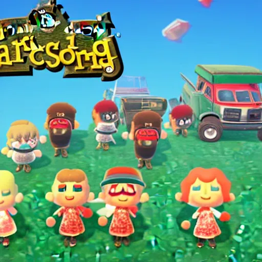 Image similar to screenshot of carpet bombing in animal crossing