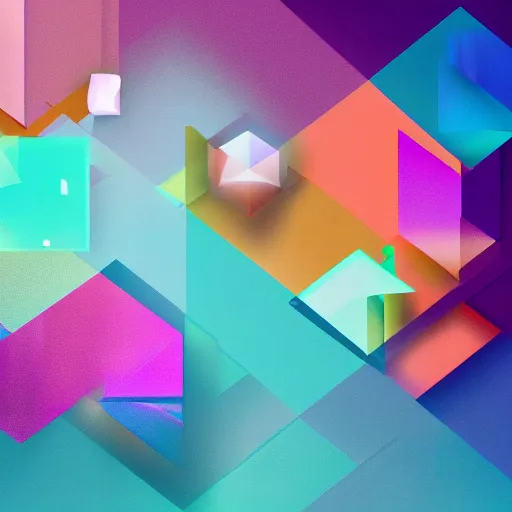 Image similar to surrealistic volumetric shapes, pastels colors, modern desktop wallpaper, windows 11
