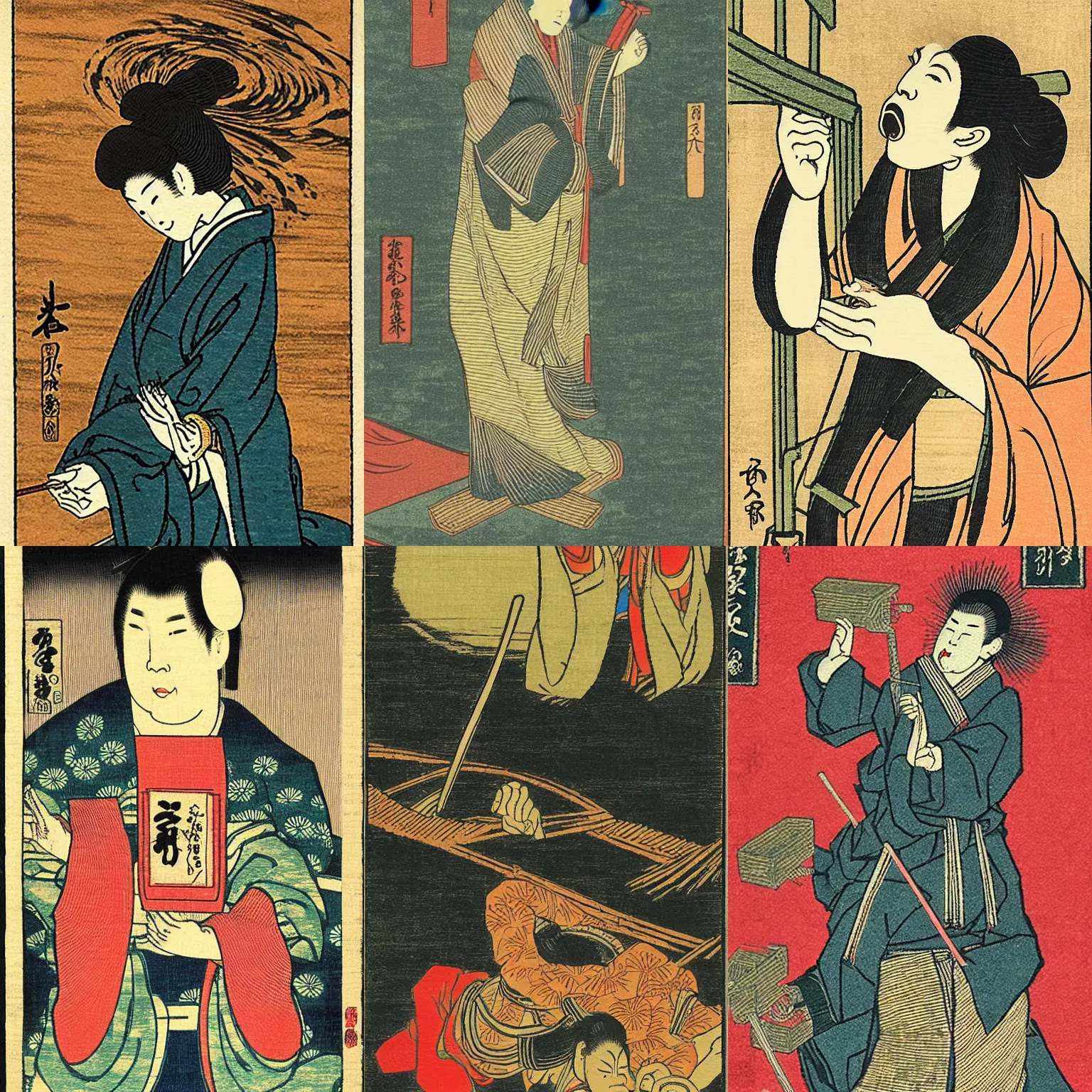 Prompt: let my mouth be ever fresh with praise, japanese woodcut art, ( ( ( tarot ) ) ), symbolism