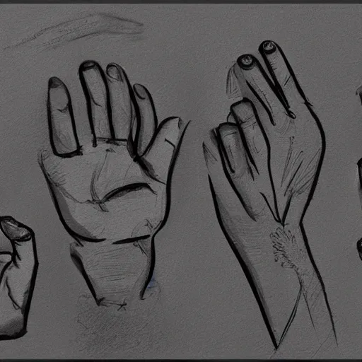 Prompt: practice hand sketches