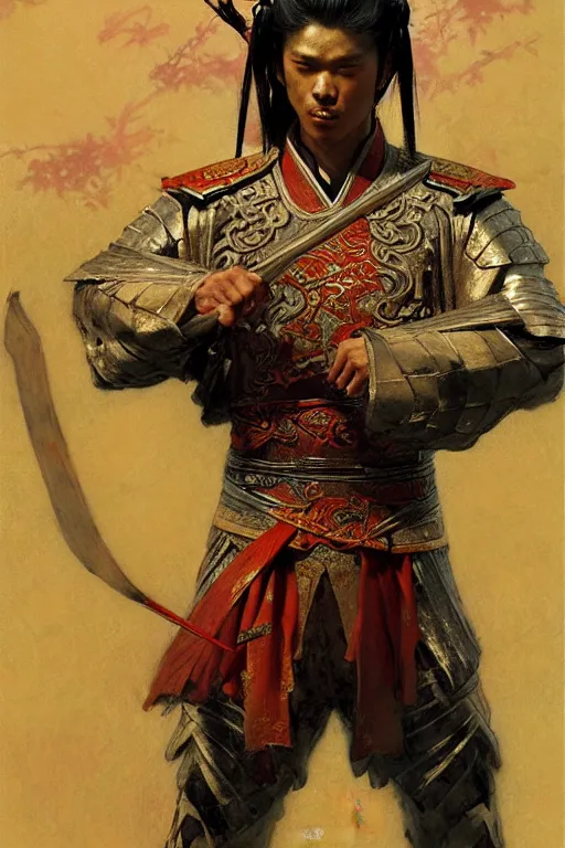 Image similar to wuxia, knight, male, character design, ancient china, colorful, painting by gaston bussiere, craig mullins, j. c. leyendecker, tom of finland