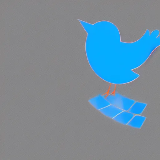 Prompt: blue twitter bird logo, funny composition