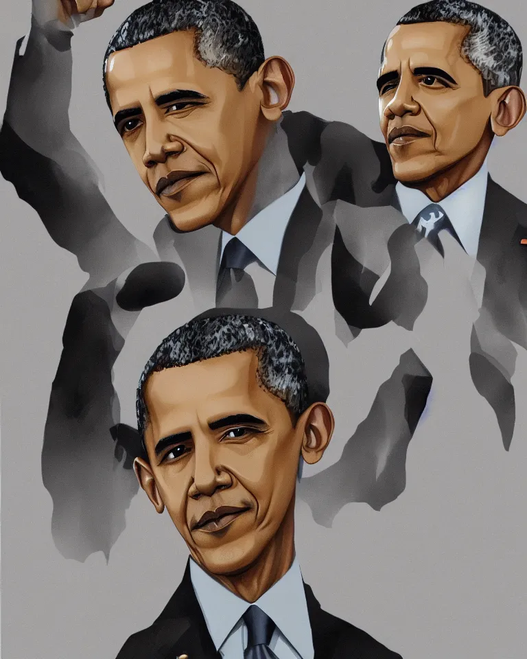 Prompt: barack obama, valorant art style