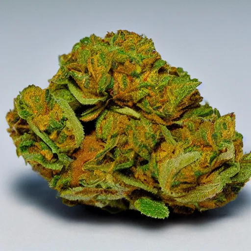 Image similar to high quality picture of colour never seen before on a pristine nugget of o. g kush marijuana nugget