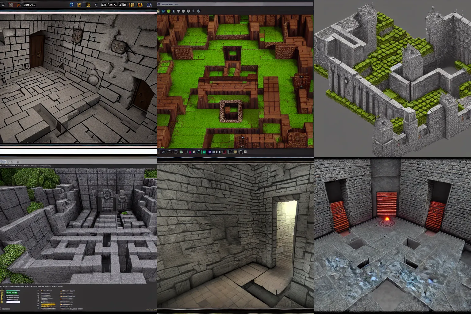 Prompt: 3D model of a dark fantasy dungeon maze in unreal engine 5